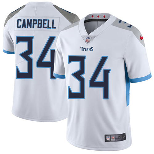 Nike Titans #34 Earl Campbell White Men's Stitched NFL Vapor Untouchable Limited Jersey